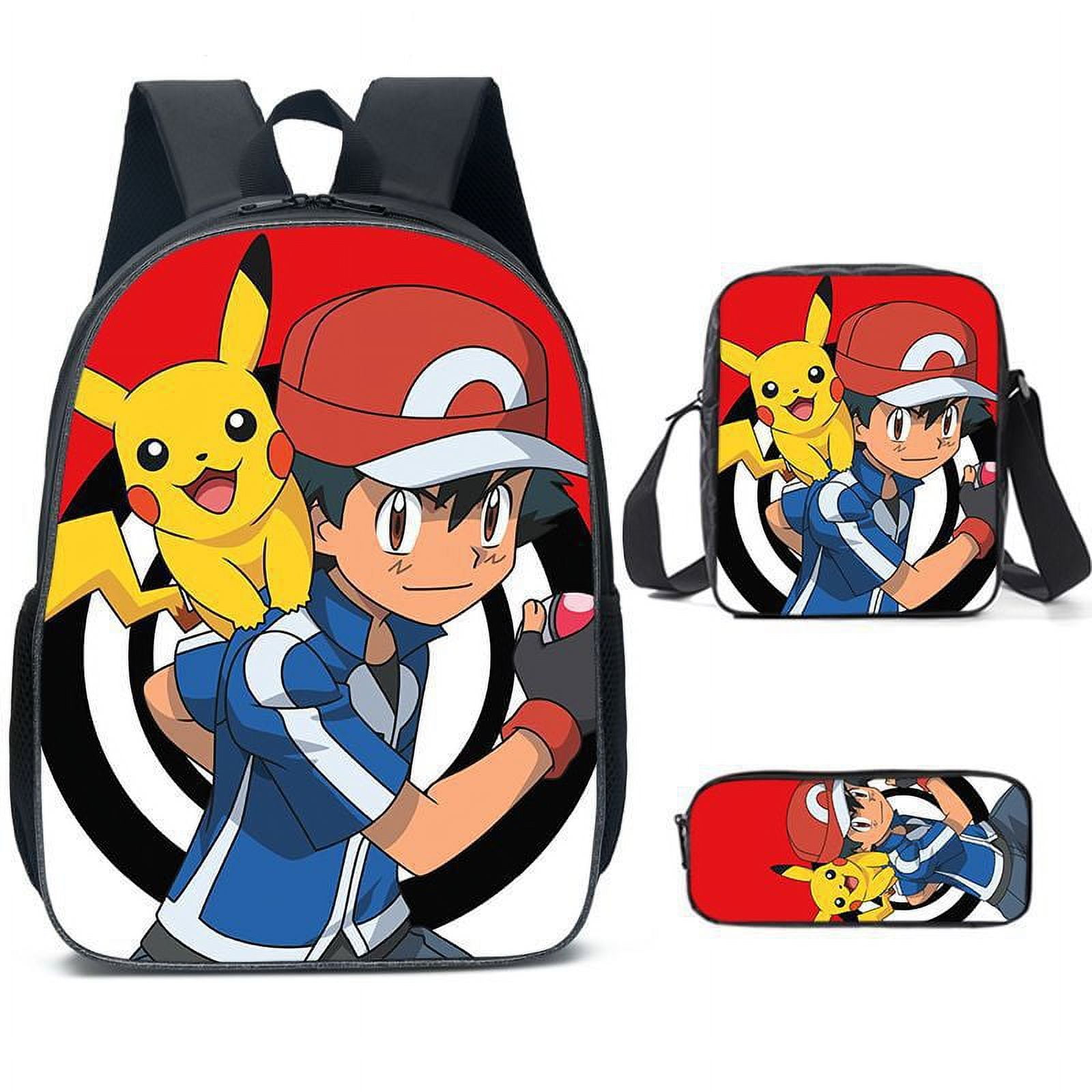 Pokemon School Backpack 3 Piece Set for Girls Backpack with Lunch Bag