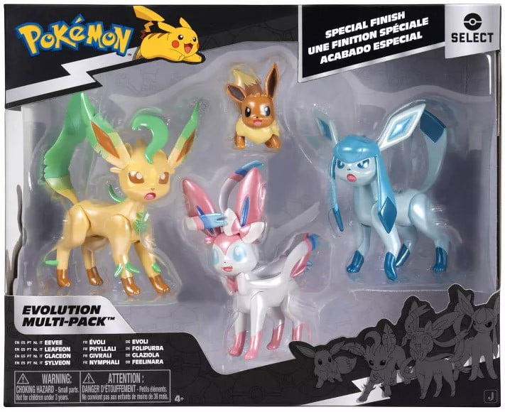 Eevee Collection グレイシア＆リーフィア セット Pokemon Select Eevee, Leafeon, Glaceon & Sylveon Evolution Figure