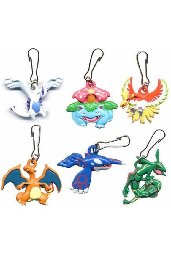 Pokemon Set of 8 Metal Keychain Mini Dangler Figures