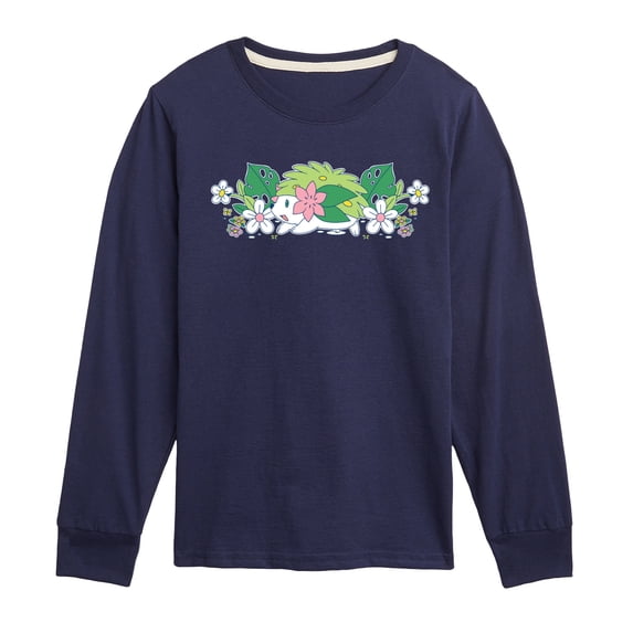 Pokemon - Shaymin Floral - Youth Boys Long Sleeve Graphic T-Shirt