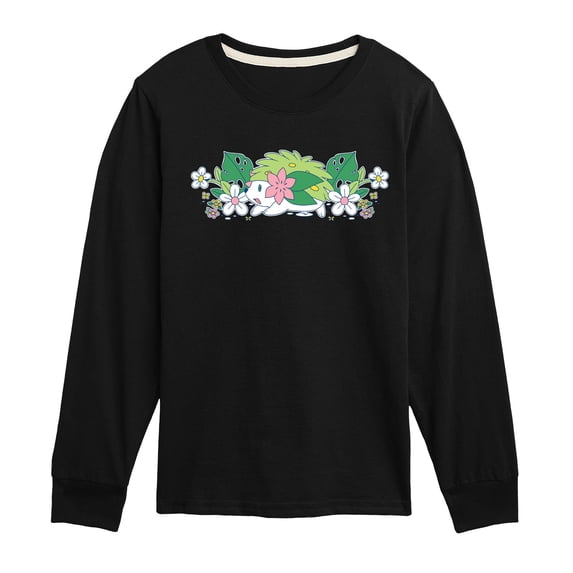 Pokemon - Shaymin Floral - Youth Boys Long Sleeve Graphic T-Shirt