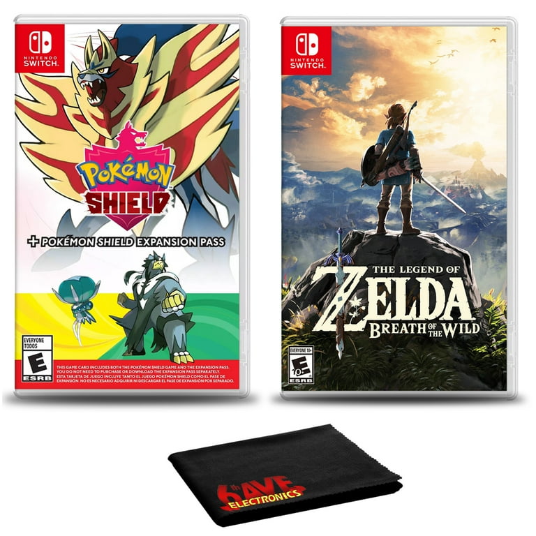 Pokemon Shield & Expansion Pass Switch Game Bundle + Legend of Zelda:  Breath 