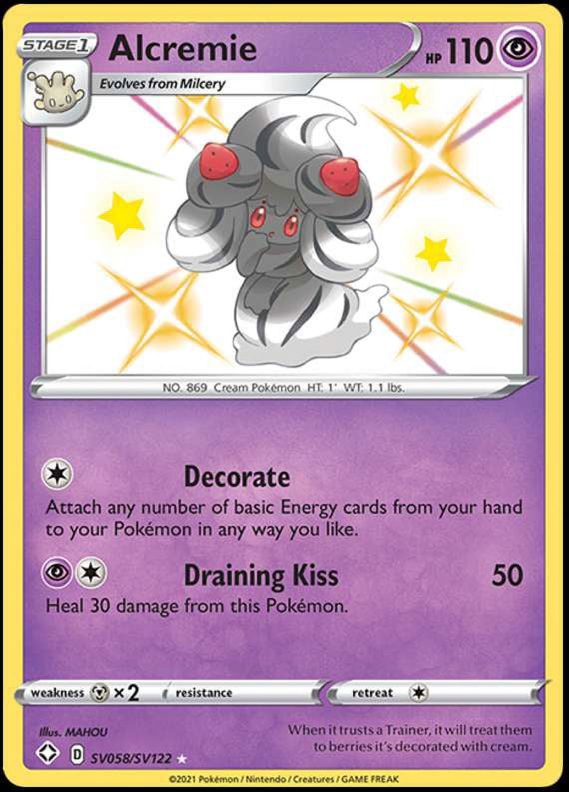 alcremie pokemon cards Pokemon Shining Fates Shiny Rare Alcremie SV058