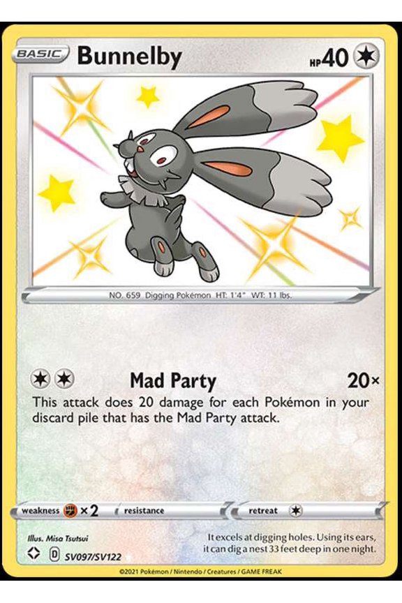 Pokemon Shining Fates Shiny Rare Bunnelby SV097