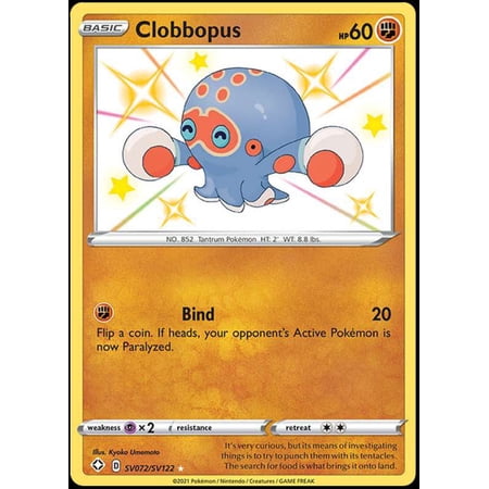 Pokemon Shining Fates Shiny Rare Clobbopus SV072