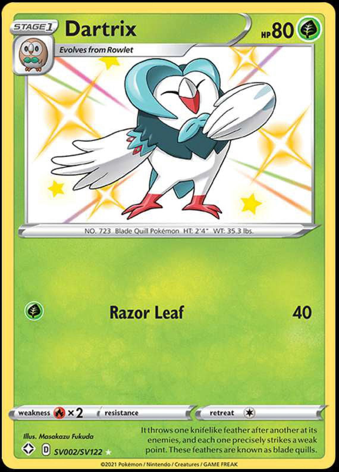 Pokemon Shining Fates Shiny Rare Dartrix SV002 - Walmart.com