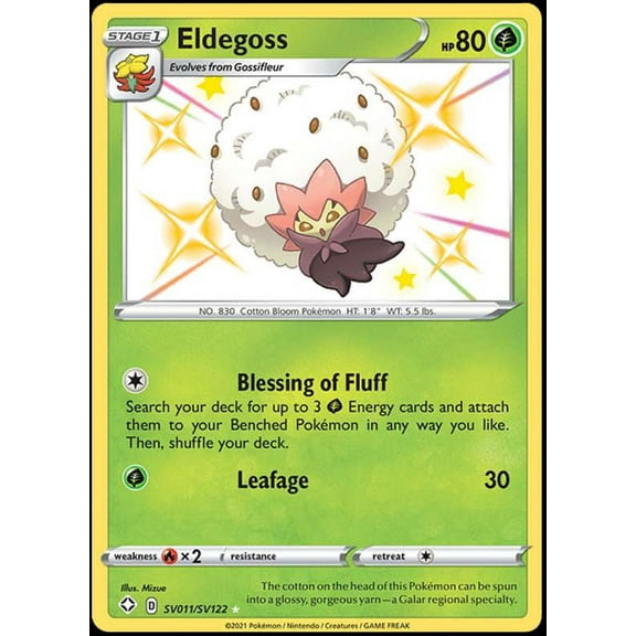 Pokemon Shining Fates Shiny Rare Eldegoss SV011