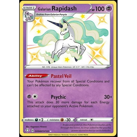 Pokemon Shining Fates Shiny Rare Galarian Rapidash SV048