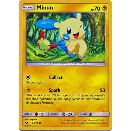 Pokemon Shining Legends Common Minun #34