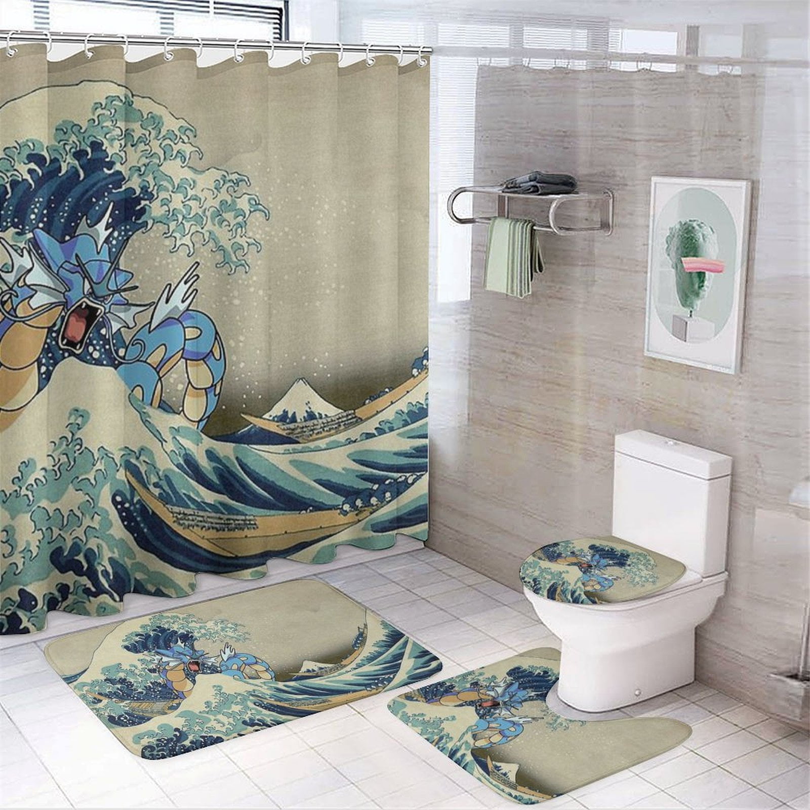 Pokemon Shower Curtain Sets Cartoon Anime for Boys Grils Gift - Walmart.com