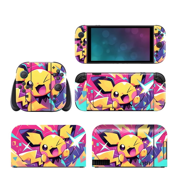 Pokemon Skin | Compatible with Nintendo Switch 2 | Cute Anime Vinyl Wrap Decal Cover | Cartoon Sticker Protective Cover