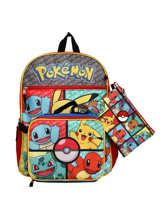 Pokemon Starter Characters 5-Piece Backpack Set
