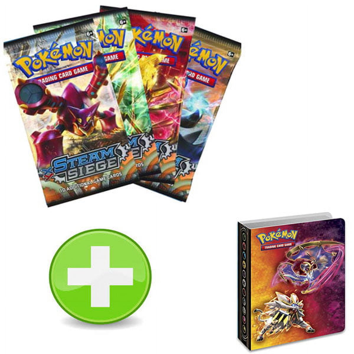 Pokemon Steam Siege Booster Pack with Sun & Moon Chest Mini Binder Solgaleo Lunala