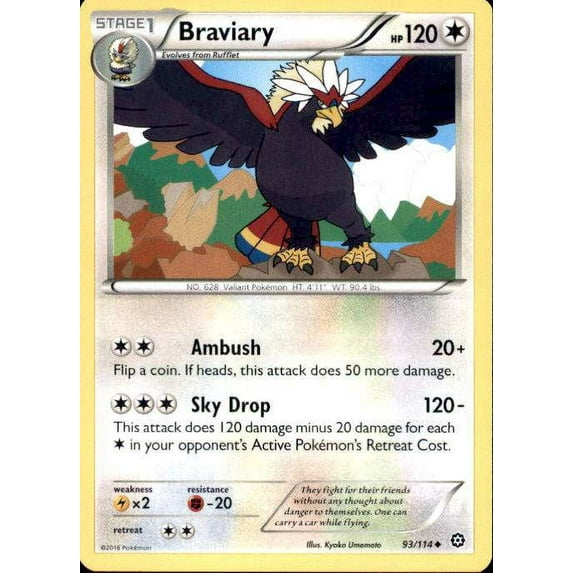 Pokemon Steam Siege Braviary #93