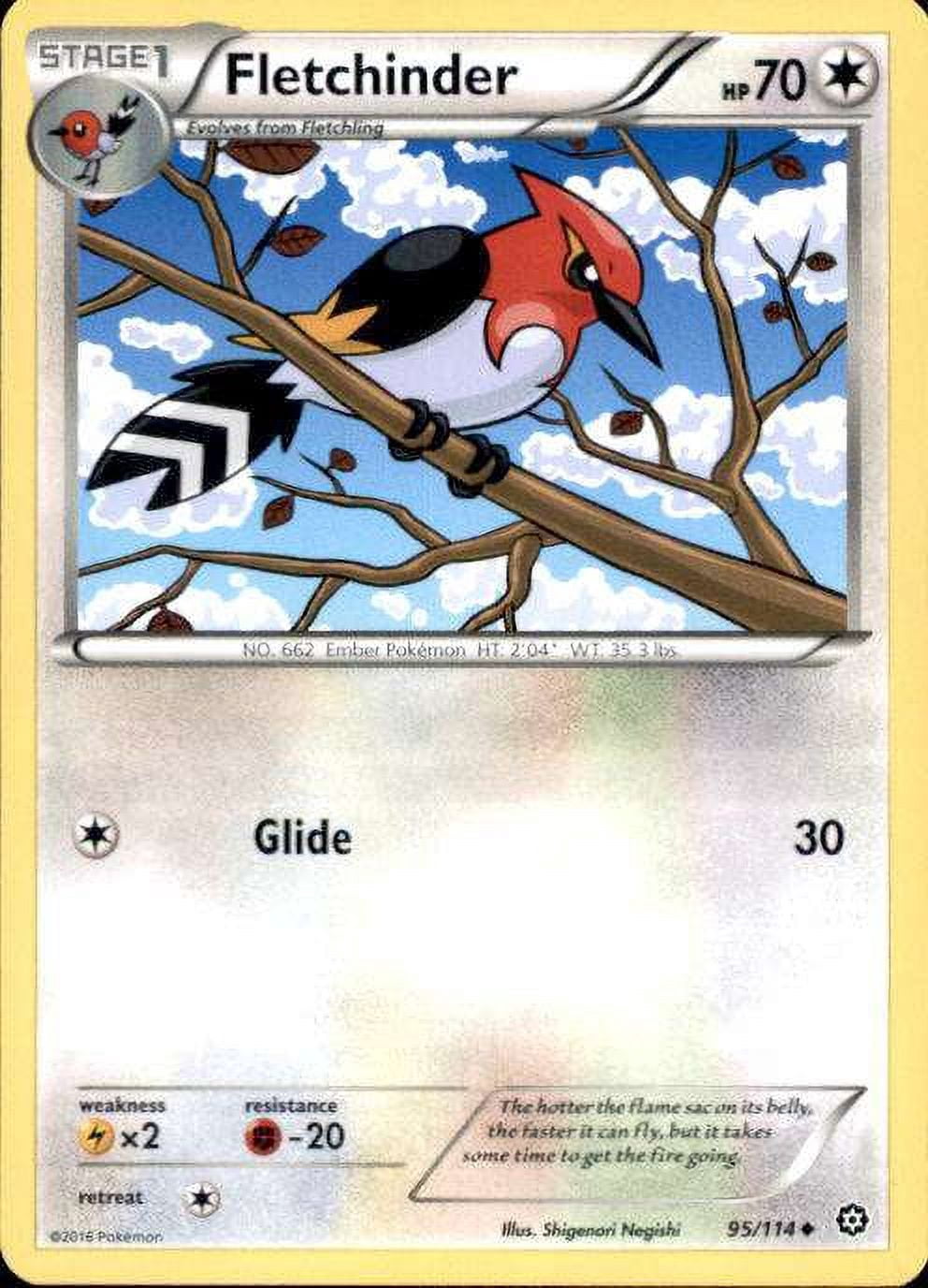 pokemon fletchinder card Pokemon Steam Siege Fletchinder #95