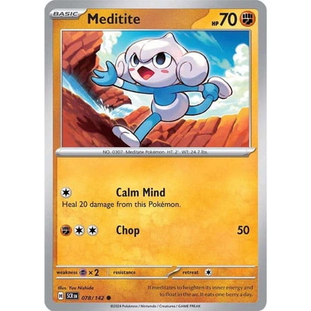 Pokemon Stellar Crown Common Meditite #78