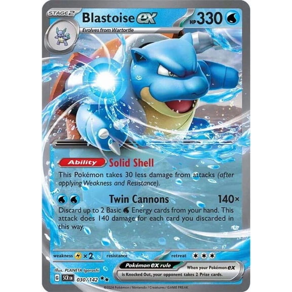 Pokemon Stellar Crown Double Rare Blastoise ex #30