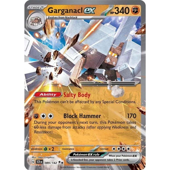 Pokemon Stellar Crown Double Rare Garganacl ex #89