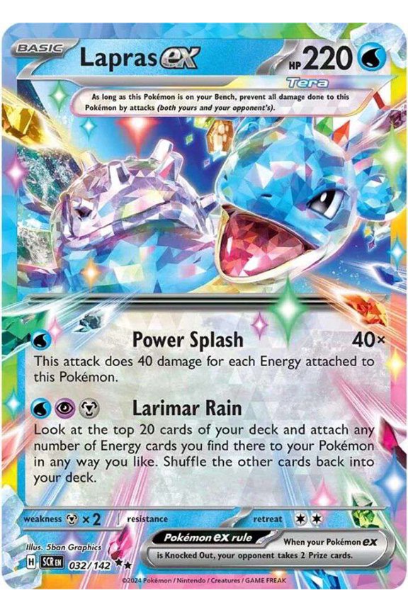 Pokemon Stellar Crown Double Rare Lapras ex #32