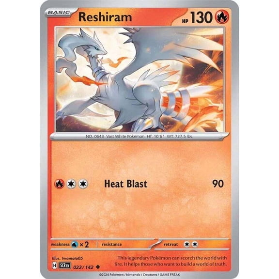 Pokemon Stellar Crown Uncommon Reshiram #22