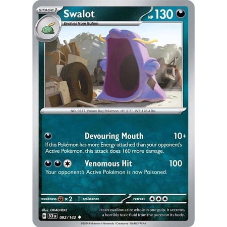 Pokemon Stellar Crown Uncommon Swalot #92