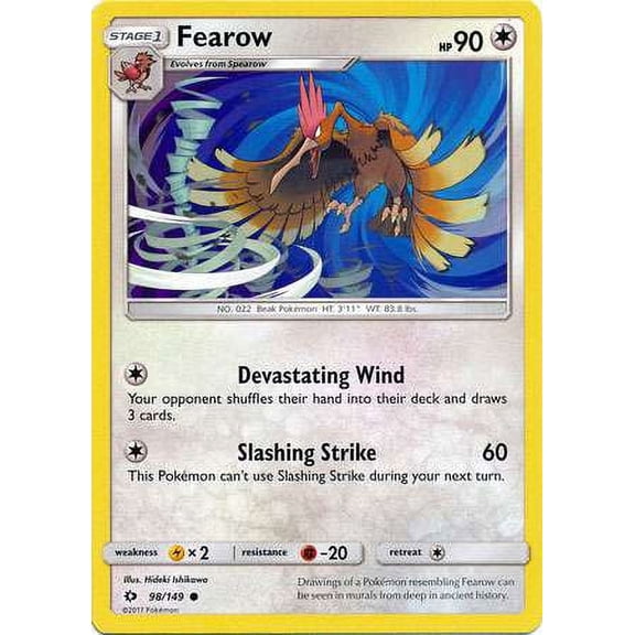 Pokemon Sun & Moon Base Set Common Fearow #98