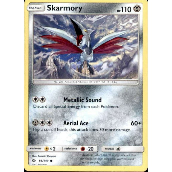 Pokemon Sun & Moon Base Set Common Skarmory #88