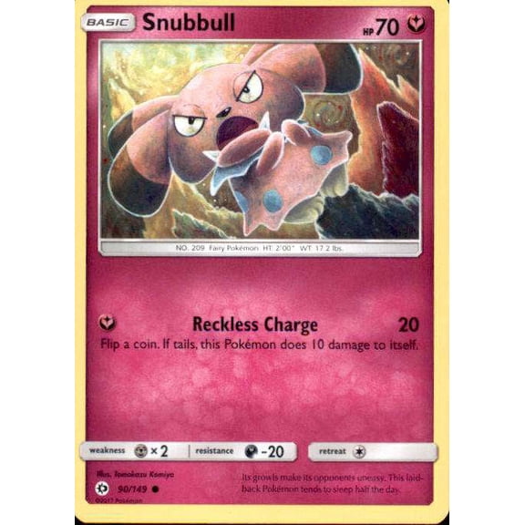 Pokemon Sun & Moon Base Set Common Snubbull #90
