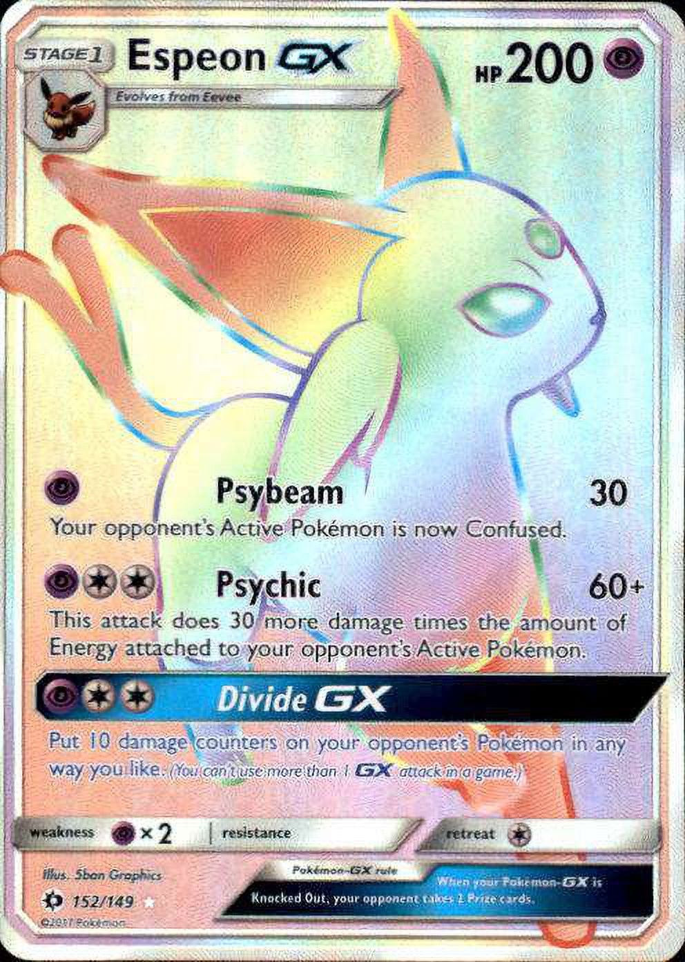 Pokemon Sun & Moon Base Set Hyper Rare Espeon GX #152 - Walmart.com