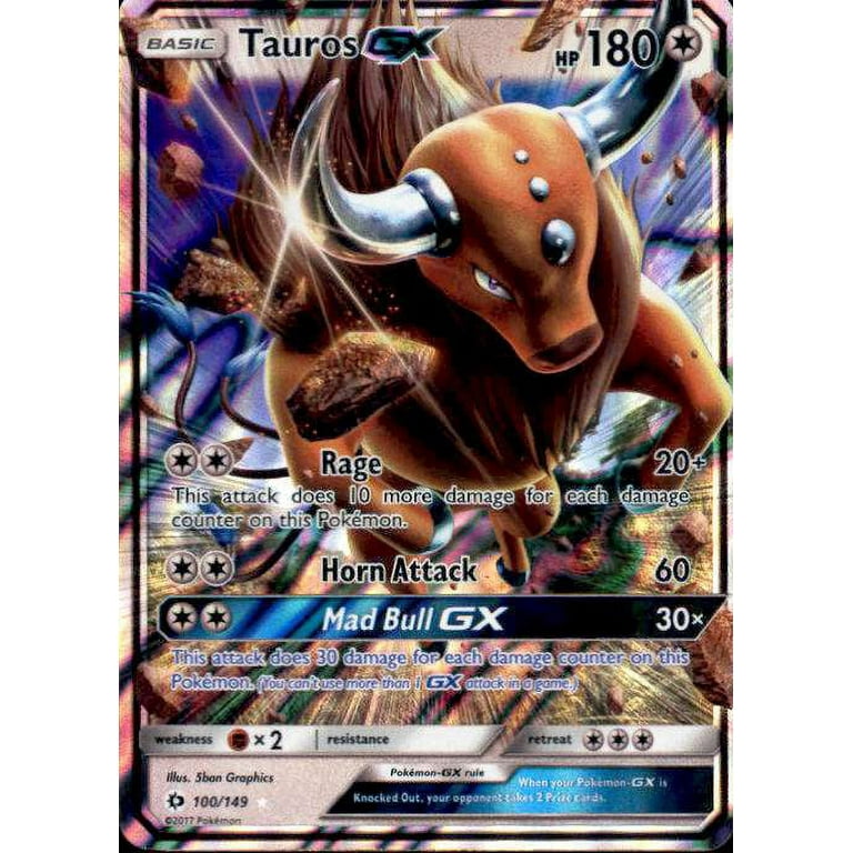 Pokemon Sun & Moon Base Set Tauros-GX #100 - Walmart.com