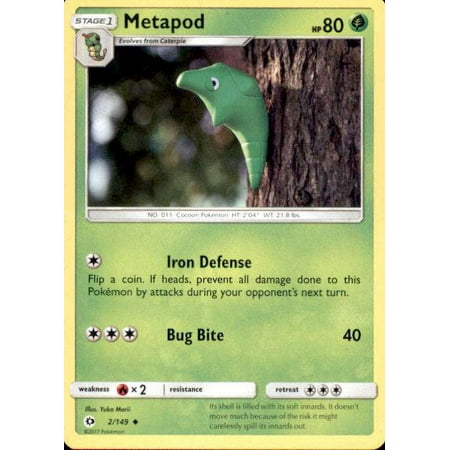 Pokemon Sun & Moon Base Set Uncommon Metapod #2