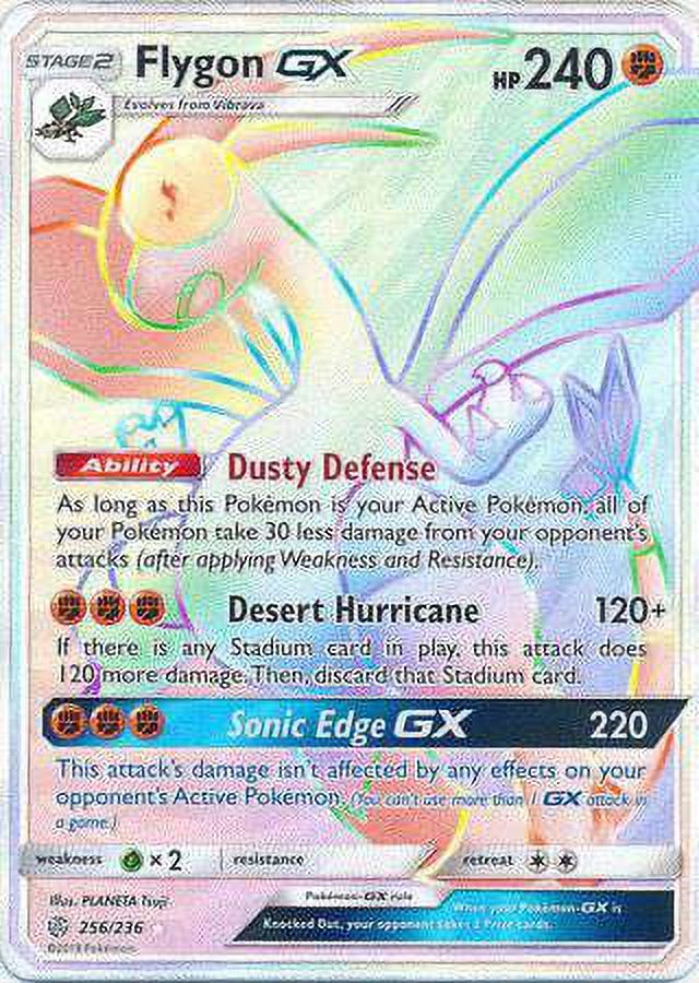Pokemon Sun & Moon Cosmic Eclipse Hyper Rare Flygon GX 256