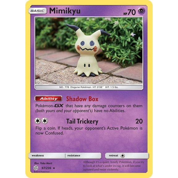 Pokemon Sun & Moon Cosmic Eclipse Rare Mimikyu #97 [Reverse Holo]