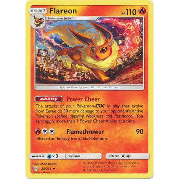 Pokemon Sun & Moon Cosmic Eclipse Uncommon Flareon #25