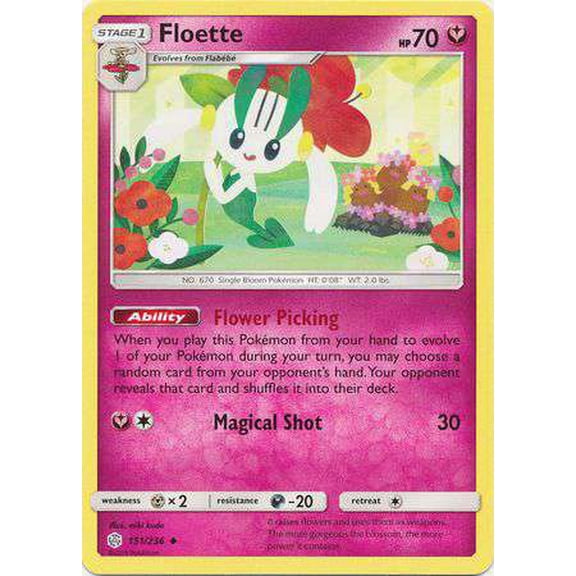 Pokemon Sun & Moon Cosmic Eclipse Uncommon Floette #151