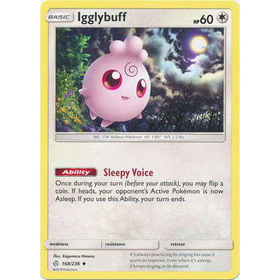 Pokemon Sun & Moon Cosmic Eclipse Uncommon Igglybuff #168