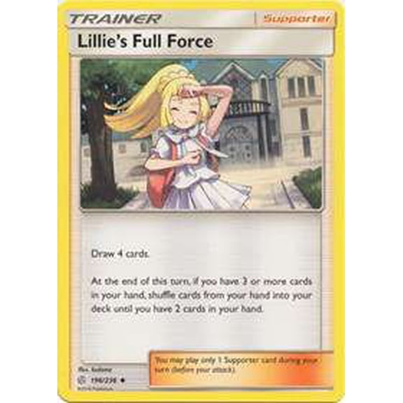 Pokemon Sun & Moon Cosmic Eclipse Uncommon Lillie's Full Force #196