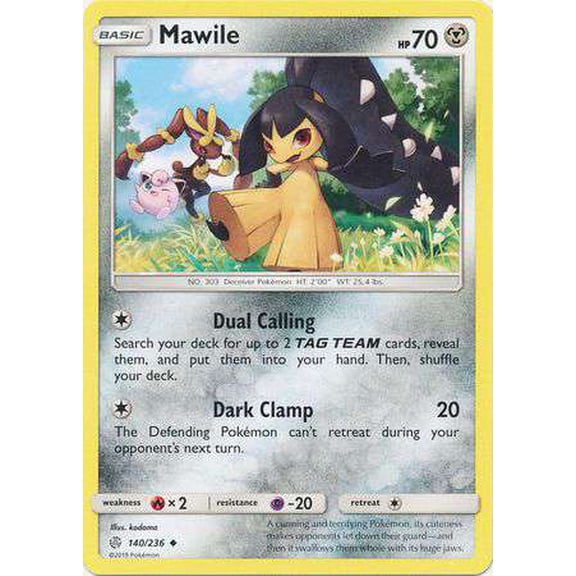 Pokemon Sun & Moon Cosmic Eclipse Uncommon Mawile #140