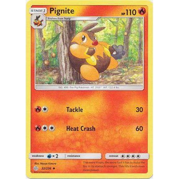 Pokemon Sun & Moon Cosmic Eclipse Uncommon Pignite #32
