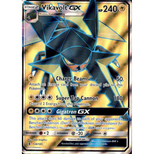 Pokemon Ultra Moon Vikavolt-GX  45/145 Ultra Rare Pokemon Card (Sun &  Moon: Guardians Rising) Pokemon Card Vikavolt GX