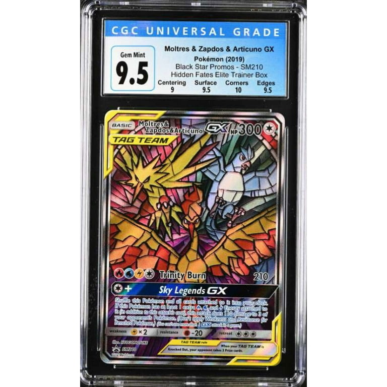 Pokemon Sun & Moon Hidden Fates Moltres & Zapdos & Articuno GX Single Promo  Card (CGC - Gem Mint 9.5 (3918075012))