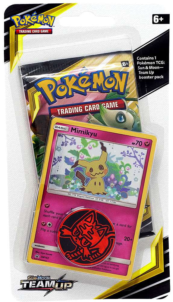 Sun & Moon Team Upプロモパック　ミミッキュ　英語版　未開封 Pokemon Sun & Moon Team Up Mimikyu Blister Booster Pack (with Coin
