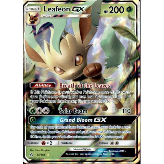 Pokemon Sun & Moon Ultra Prism Ultra Rare Leafeon GX #13