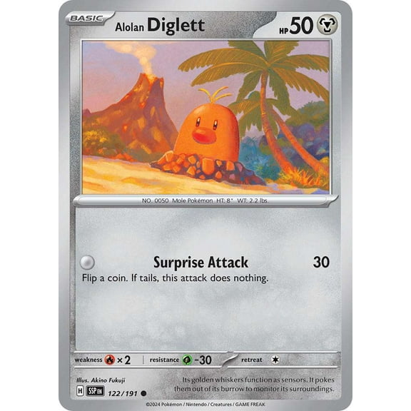 Pokemon Surging Sparks Common Alolan Diglett #122