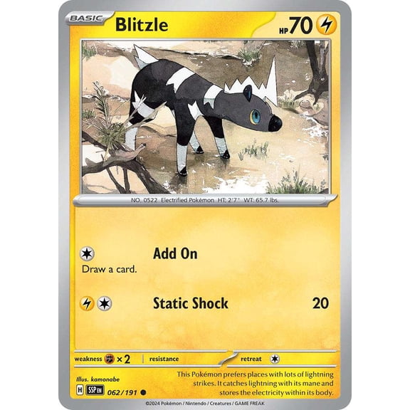 Pokemon Surging Sparks Common Blitzle #62