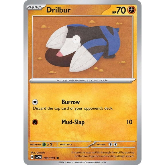 Pokemon Surging Sparks Common Drilbur #108