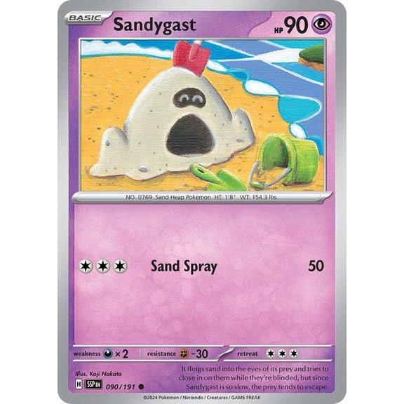 Pokemon Surging Sparks Common Sandygast #90