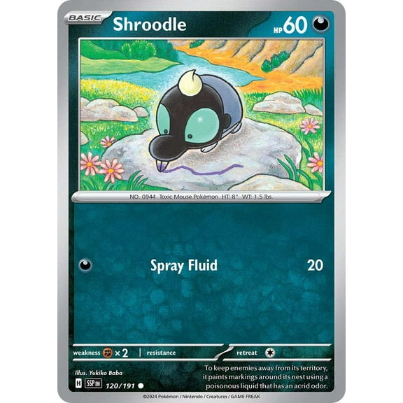 Pokemon Surging Sparks Common Shroodle #120