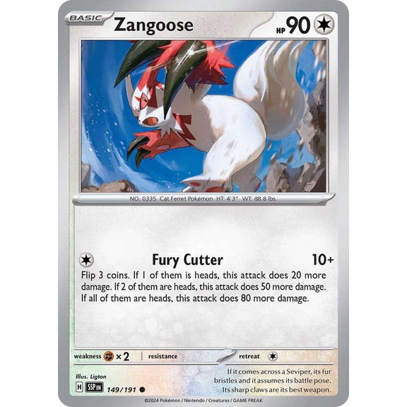 Pokemon Surging Sparks Common Zangoose #149