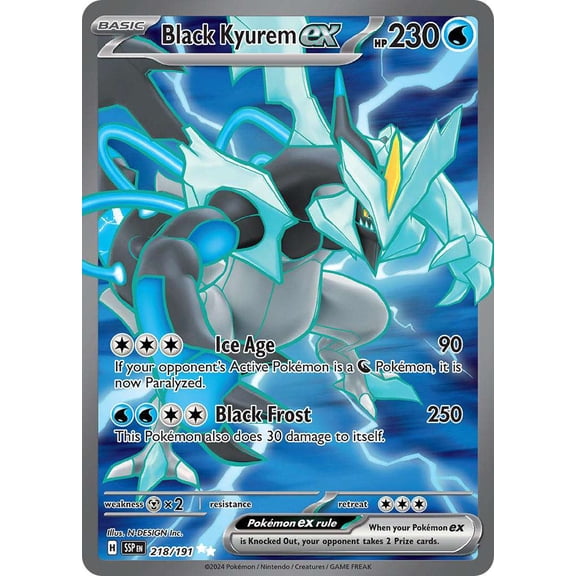 Pokemon Surging Sparks Ultra Rare Black Kyurem ex #218